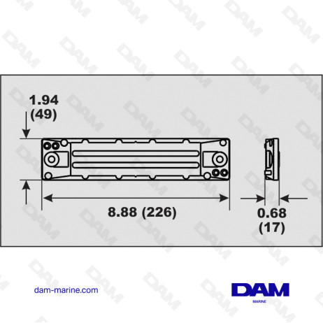 ANODO IN ALLUMINIO PER BARRA HONDA