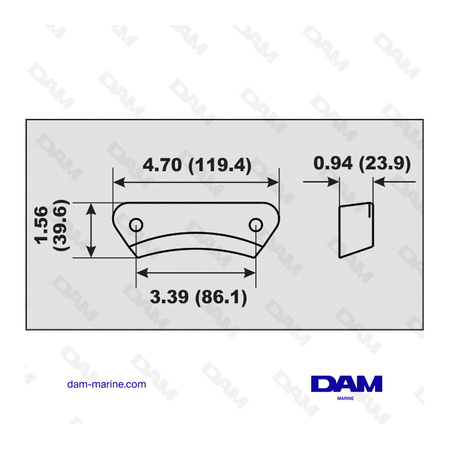 ÁNODO DE ALUMINIO PLATINO VOLVO DPH - DPR