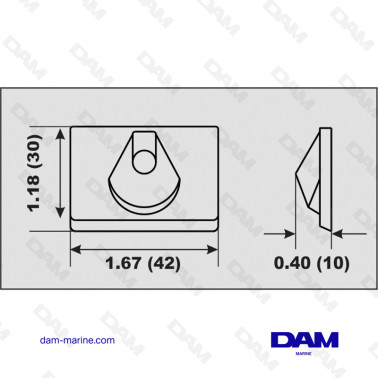 ANODE ALU PLAQUE MERCURY 6-15HP