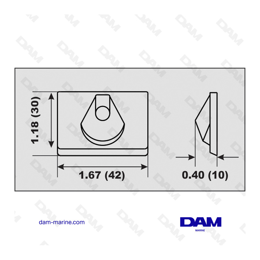 ANODE ALU PLAQUE MERCURY 6-15HP