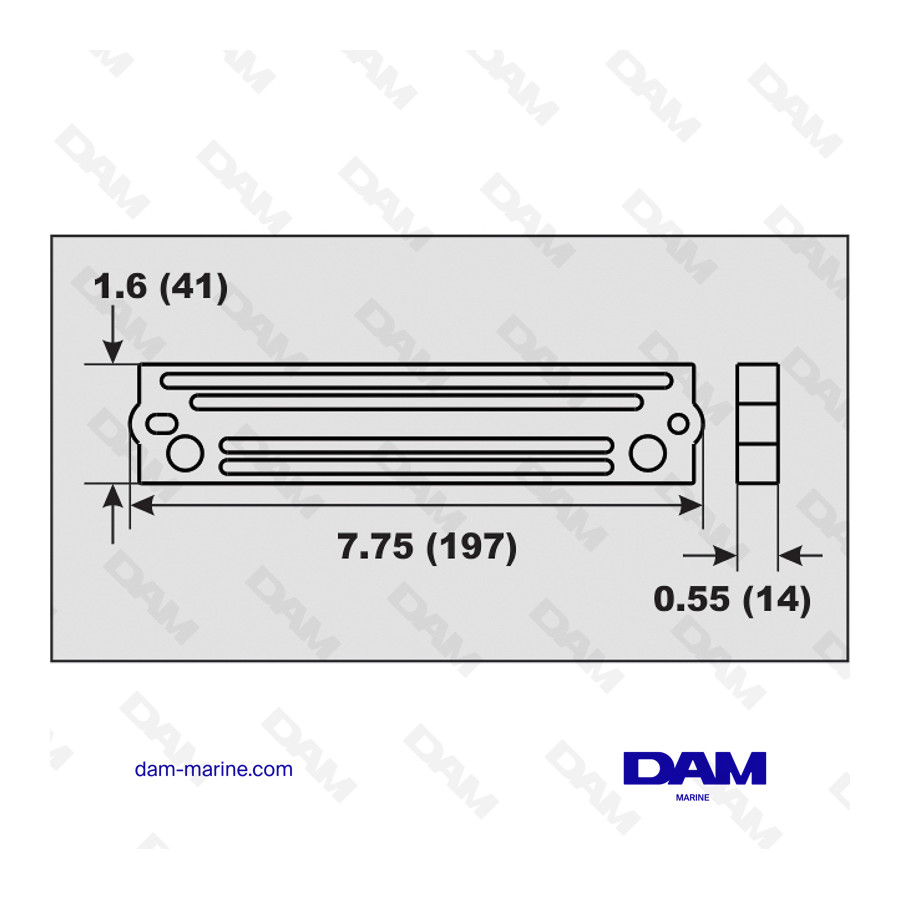 ÁNODO DE BARRA DE ALUMINIO SUZUKI 40-350HP