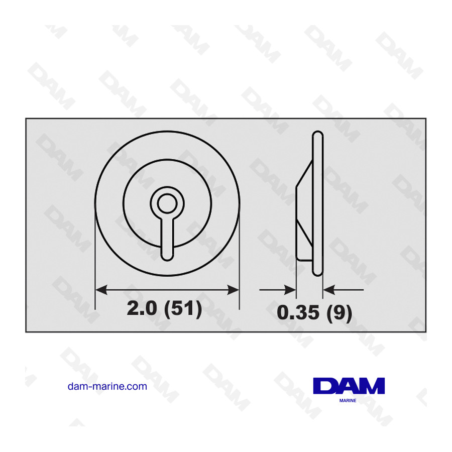 SUZUKI 8-15HP BASE DERIVE ANODE - ALUMINUM