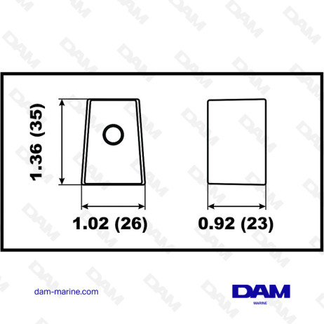 ALUMINUM CUBE ANODE YAMAHA 25-60HP