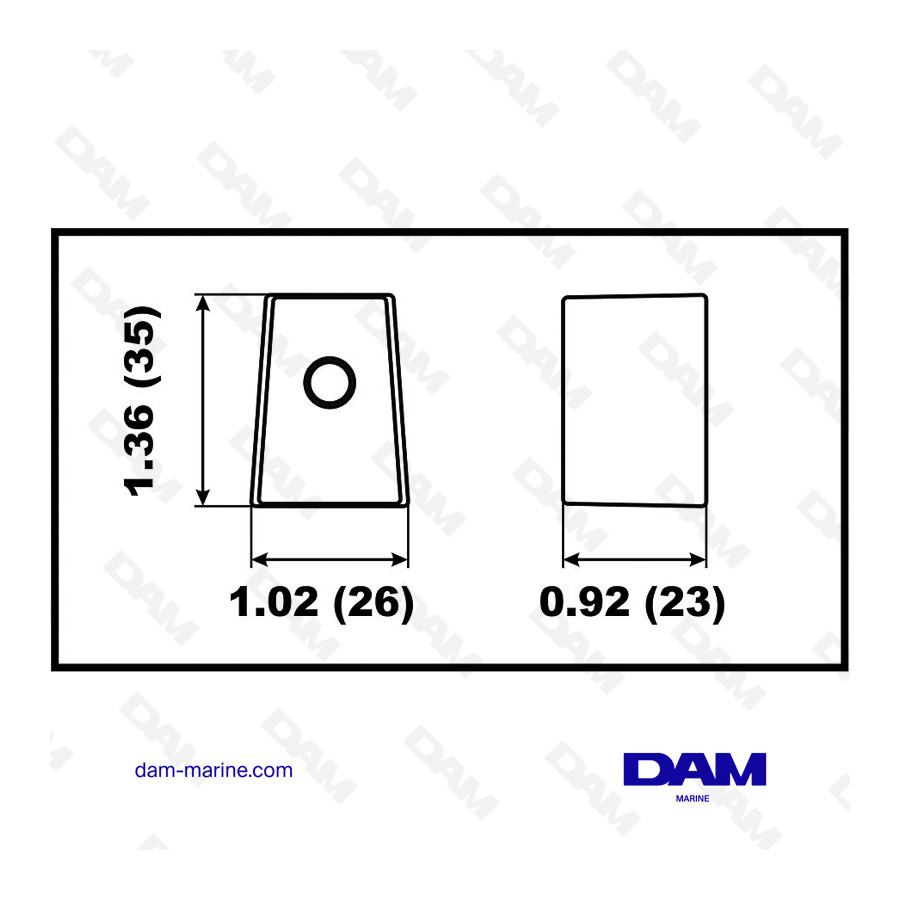 ALUMINUM CUBE ANODE YAMAHA 25-60HP