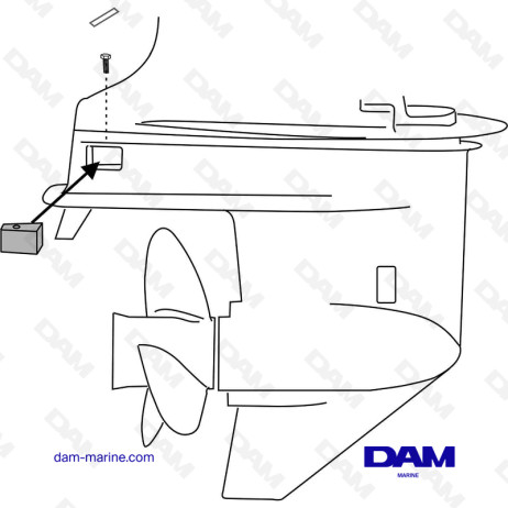 ALUMINUM CUBE ANODE YAMAHA 25-60HP