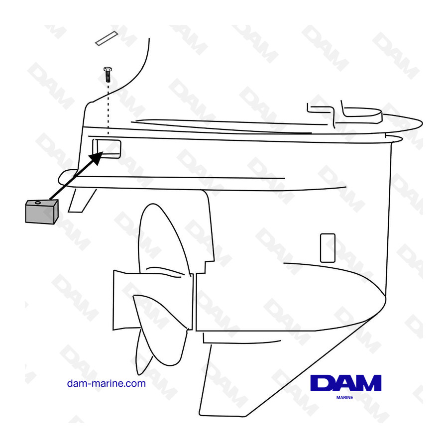 ALUMINUM CUBE ANODE YAMAHA 25-60HP