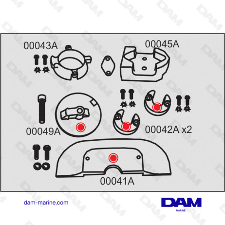ALU MERCRUISER ALPHA ONE GII ANODE KIT