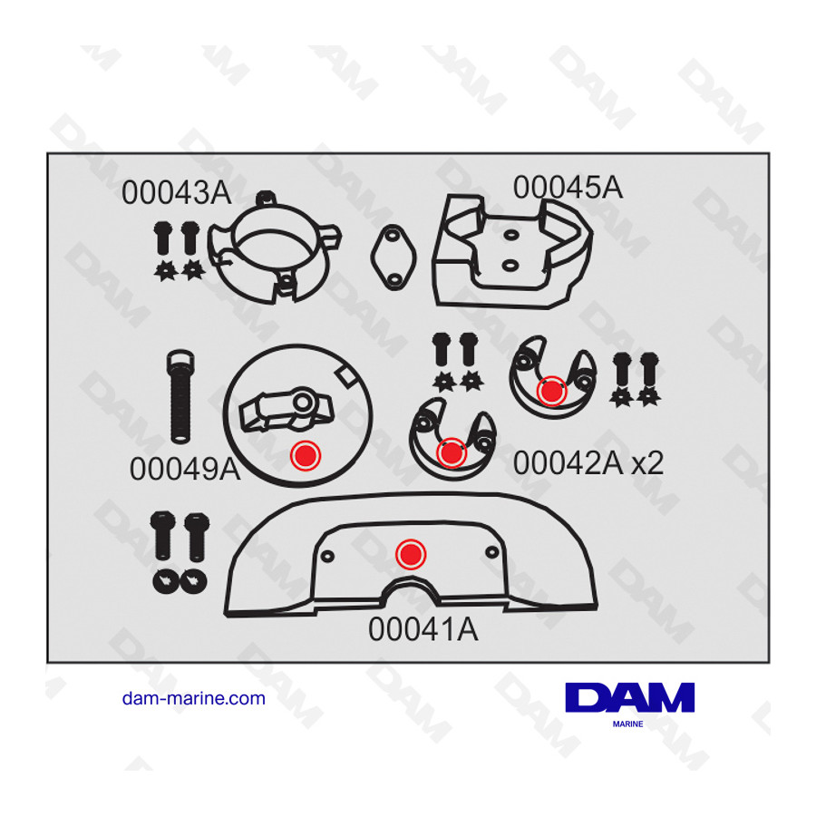 KIT DE ANODO ALU MERCRUISER ALPHA ONE GII