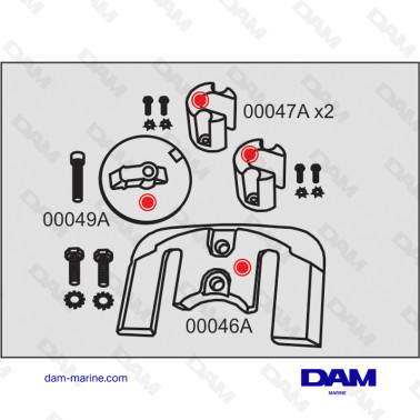 KIT ANODES ALU MERCRUISER BRAVO II/III