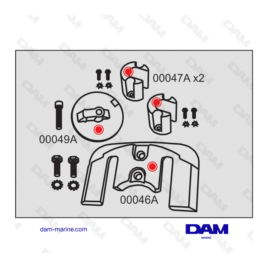 KIT DE ANODO ALU MERCRUISER BRAVO II/III