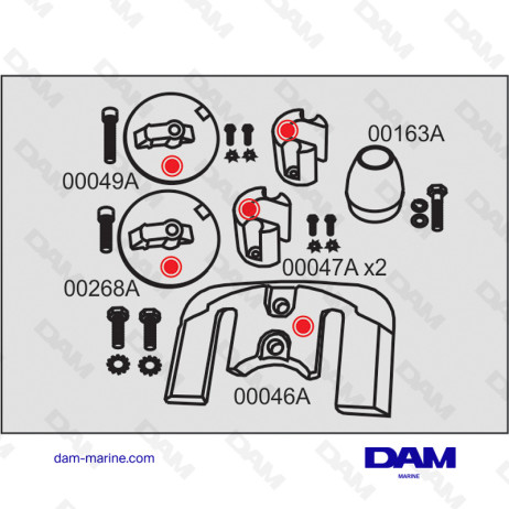 KIT ANODO ALLUMINIO MERCRUISER BRAVO III AP2004