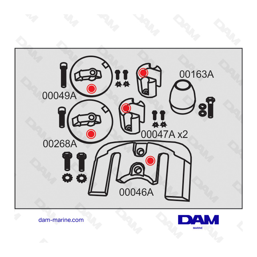 KIT ÁNODO ALU MERCRUISER BRAVO III AP2004