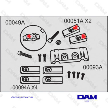 KIT ANODES ALU MERCURY VERADO L6