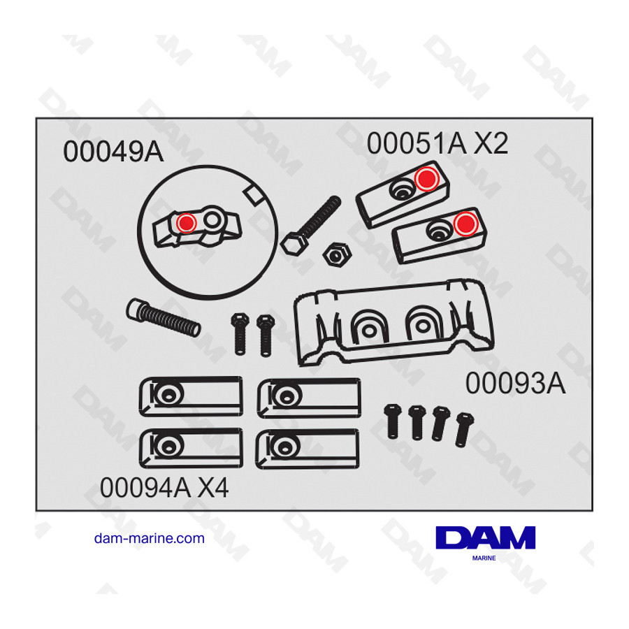 KIT ANODES ALU MERCURY VERADO L6