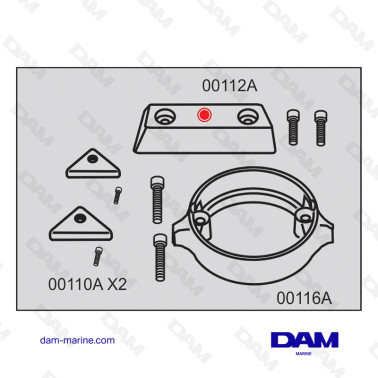 KIT DE ÁNODOS DE ALUMINIO BASE VOLVO DP - TRIÁNGULOS