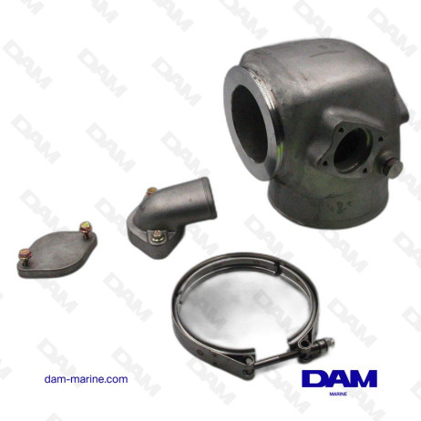 COUDE ECHAPPEMENT INOX VOLVO D6 - KIT
