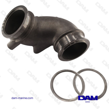 CODO ELEVADOR DE ESCAPE DE ACERO INOXIDABLE YANMAR 6LP