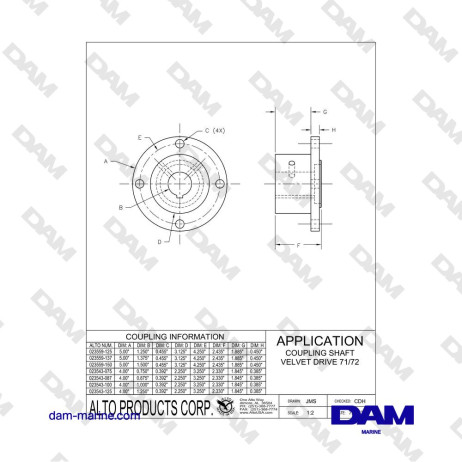 VELVET COUPLING CAKE 71-72 - 4 X 1.25