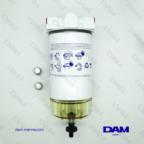 COMPLETE GASOLINE DECANTER FILTER 341L/H - PLASTIC BOWL