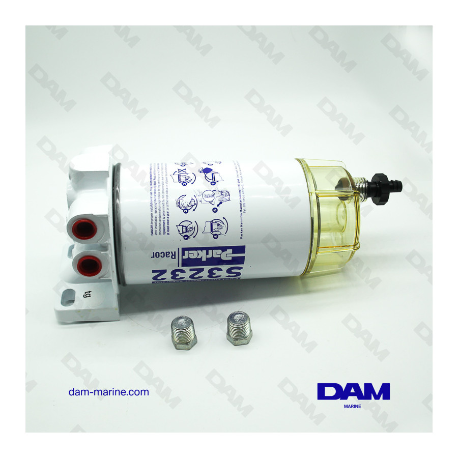 FILTRO DECANTADOR DE GASOLINA COMPLETO 341L/H - RECIPIENTE DE PLÁSTICO