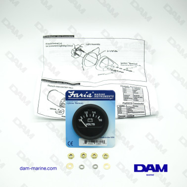 INDICATORE DI CARICA VOLTMETRO NERO 10 - 16 VOLT