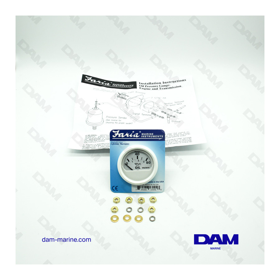 INDICADOR DE PRESIÓN DE ACEITE BLANCO PSI