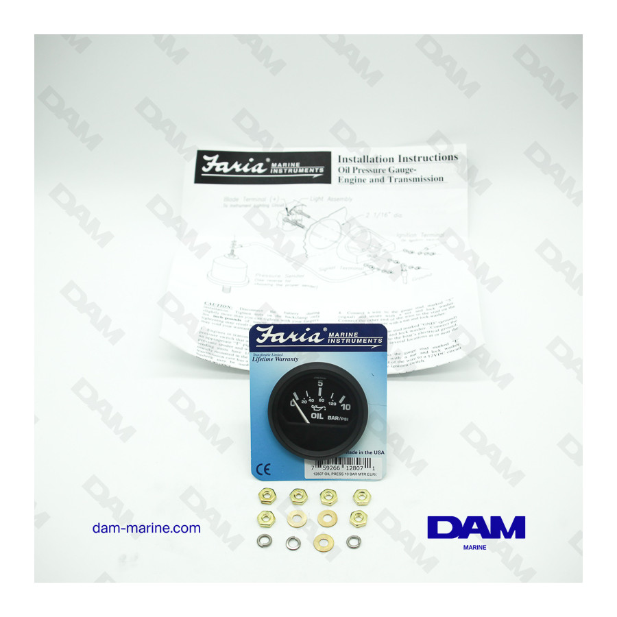 INDICATEUR DE PRESSION HUILE NOIR BAR