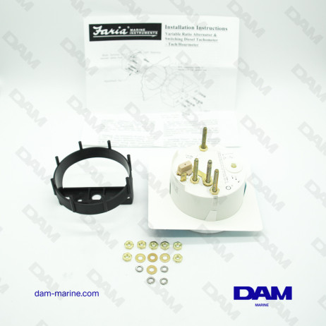 WHITE DIESEL REV COUNTER 0-4000 RPM