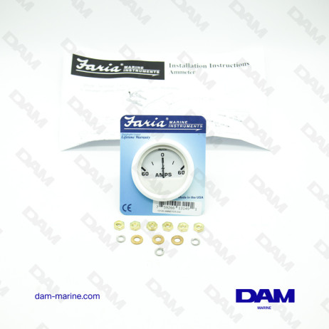 INDICATEUR DE TENSION AMPEREMETRE BLANC 60 AMPS