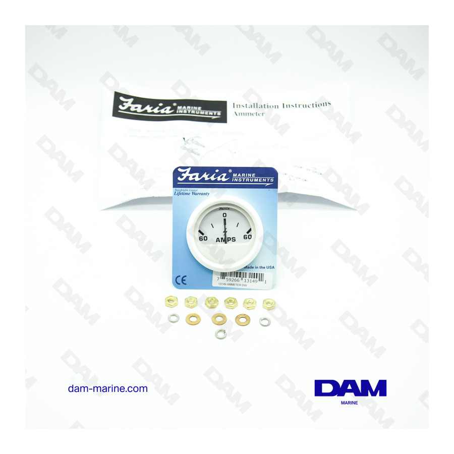 60 AMPS WHITE VOLTAGE INDICATOR AMMETER