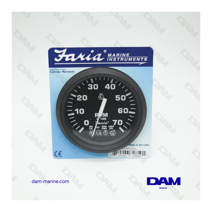 BLACK SYSTEM CHECK BRP REV COUNTER 0-7000 RPM
