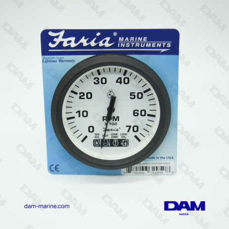 WHITE TACHOMETER SYSTEM CHECK BRP 0-7000 RPM