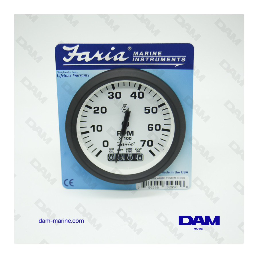 WHITE TACHOMETER SYSTEM CHECK BRP 0-7000 RPM