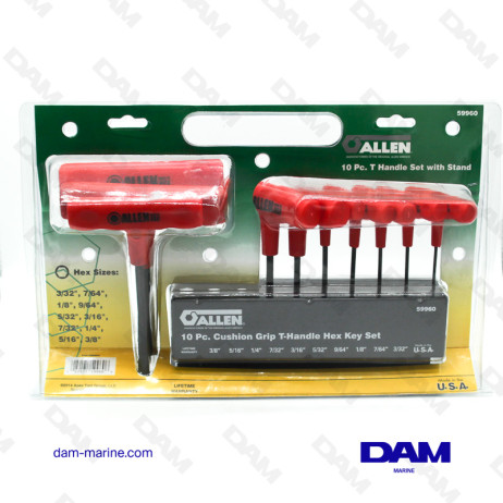 10-Piece T-Shaped Allen Key Set