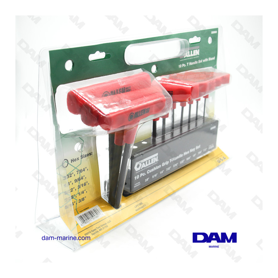 10-Piece T-Shaped Allen Key Set