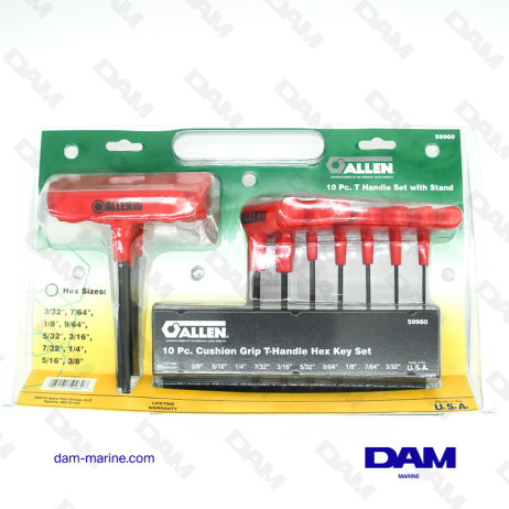 10-Piece T-Shaped Allen Key Set