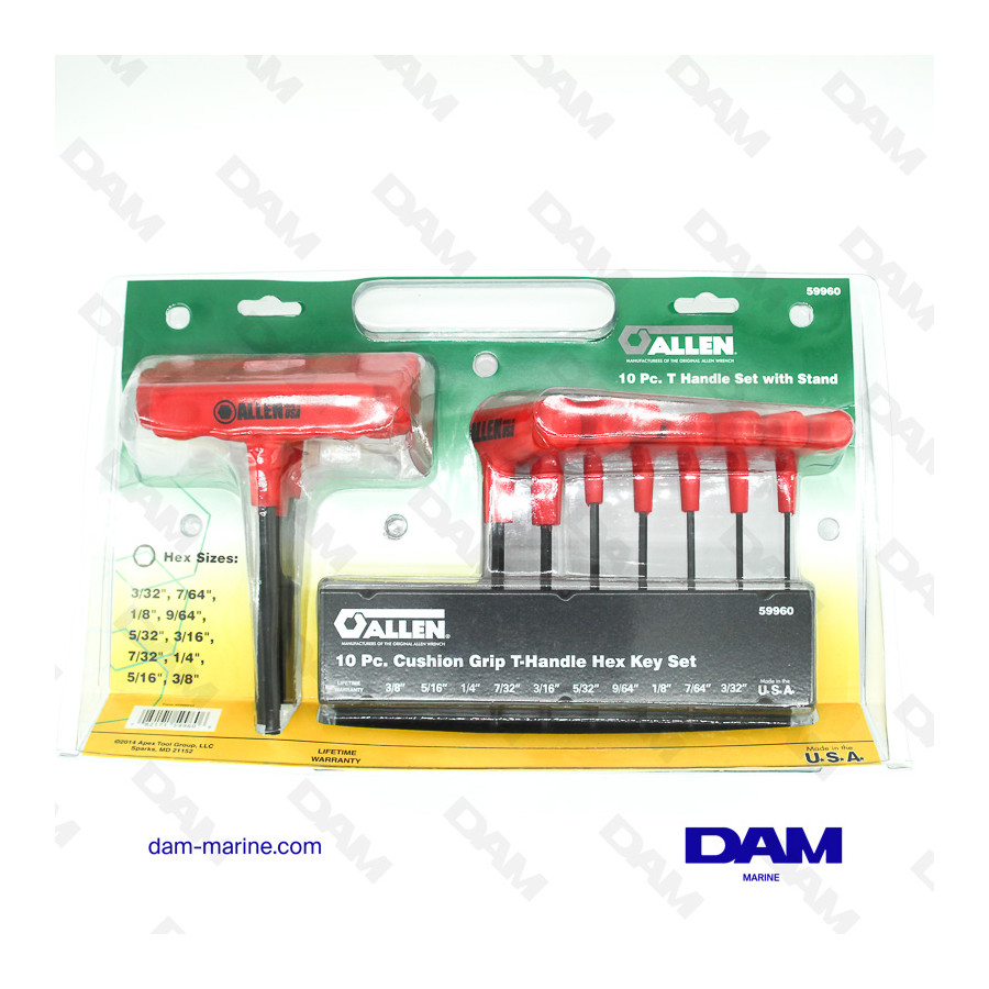 10-Piece T-Shaped Allen Key Set