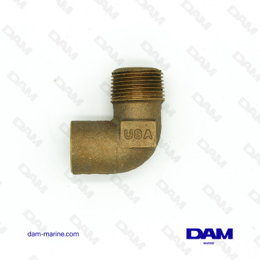 90° BRASS ELBOW WATER FITTING MM - 3/4 X 1
