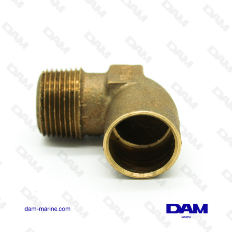 RACCORDO ACQUA GOMITO 90° IN OTTONE MM - 3/4 X 1