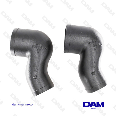 KIT DE CODO PREVIO DE ESCAPE SECO MERCRUISER V6 - 2 PIEZAS