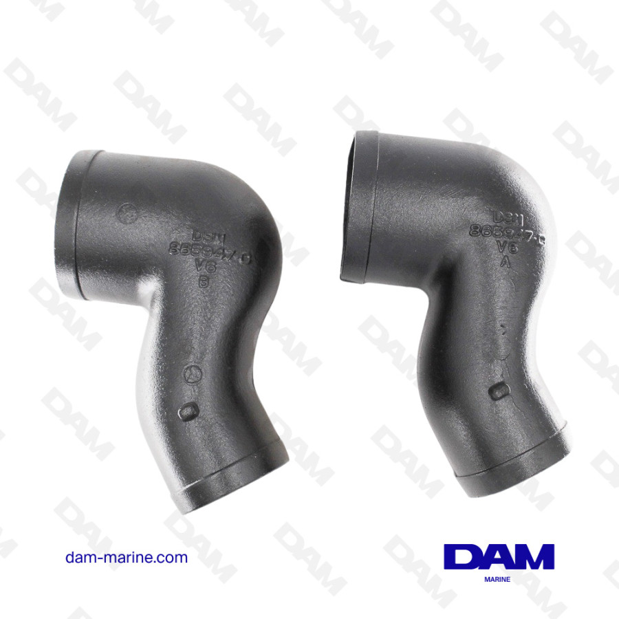 MERCRUISER V6 DRY EXHAUST PRE-ELBOW KIT - 2PCS