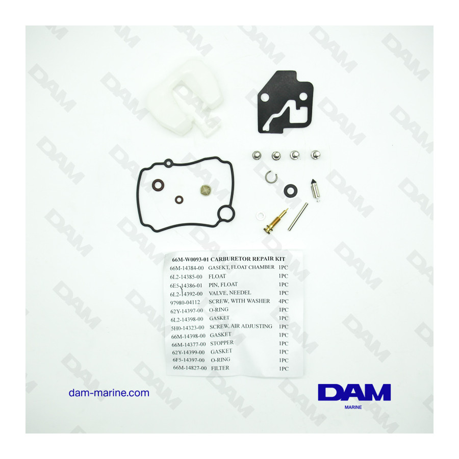 KIT CARBURATEUR YAMAHA - MERCURY - TOHATSU 6 -15HP 4T