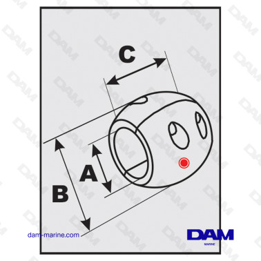 ANODE NOIX ARBRE 3/4 - 19MM - ALUMINIUM