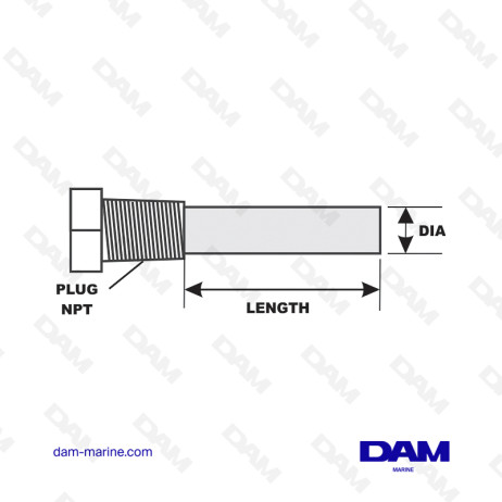 1/4 X 44.5MM PENCIL ANODE