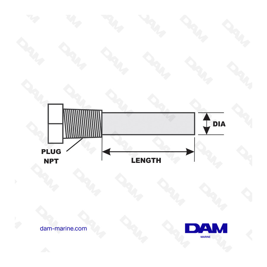 1/4 X 44.5MM PENCIL ANODE