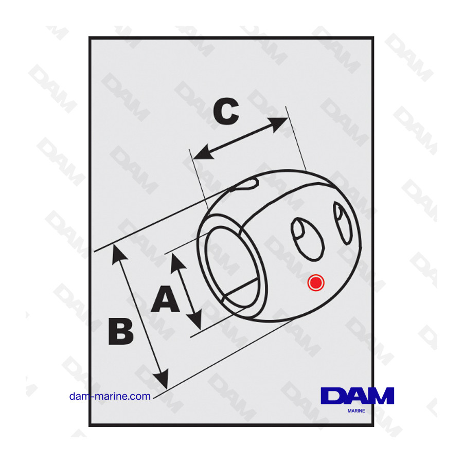 ANODE SHAFT NUT 25MM - ALUMINUM