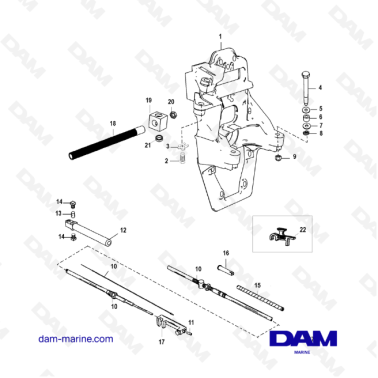 Vue éclatée embase Mercruiser Alpha One G2 Platines intérieures