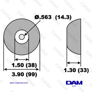 SCREW-ON HULL ANODE 0.45KG