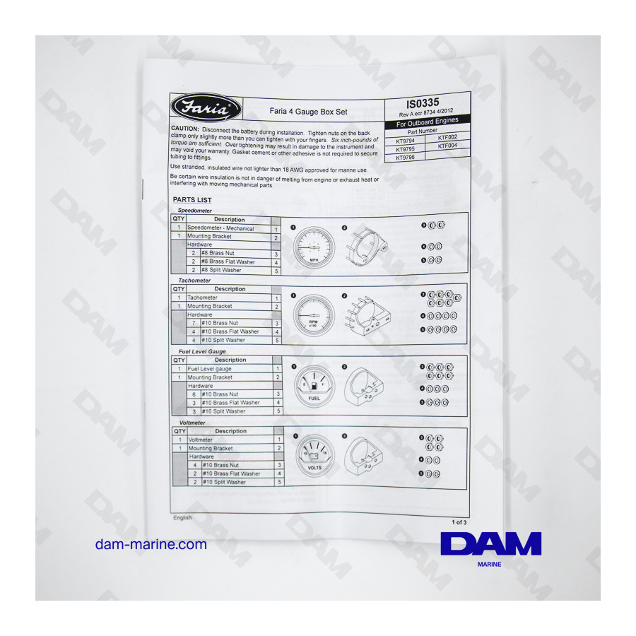 BLACK OUTBOARD INSTRUMENTATION KIT