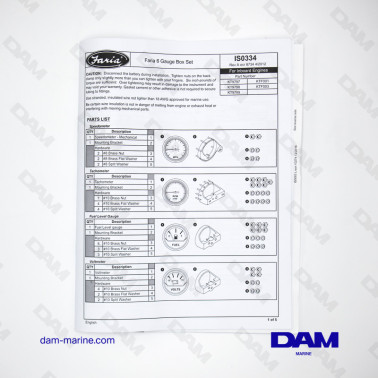 WHITE INBOARD INSTRUMENTATION KIT